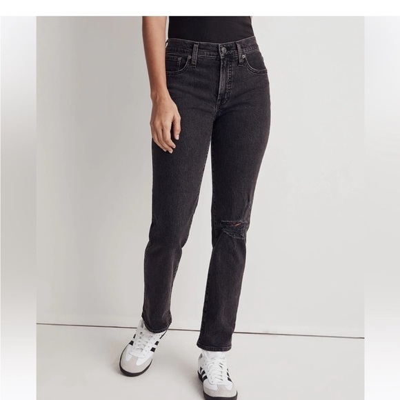 Madewell The Mid-Rise Perfect Vintage Straight Jean Rosella Wash: Ripped Edition - Picture 2 of 11